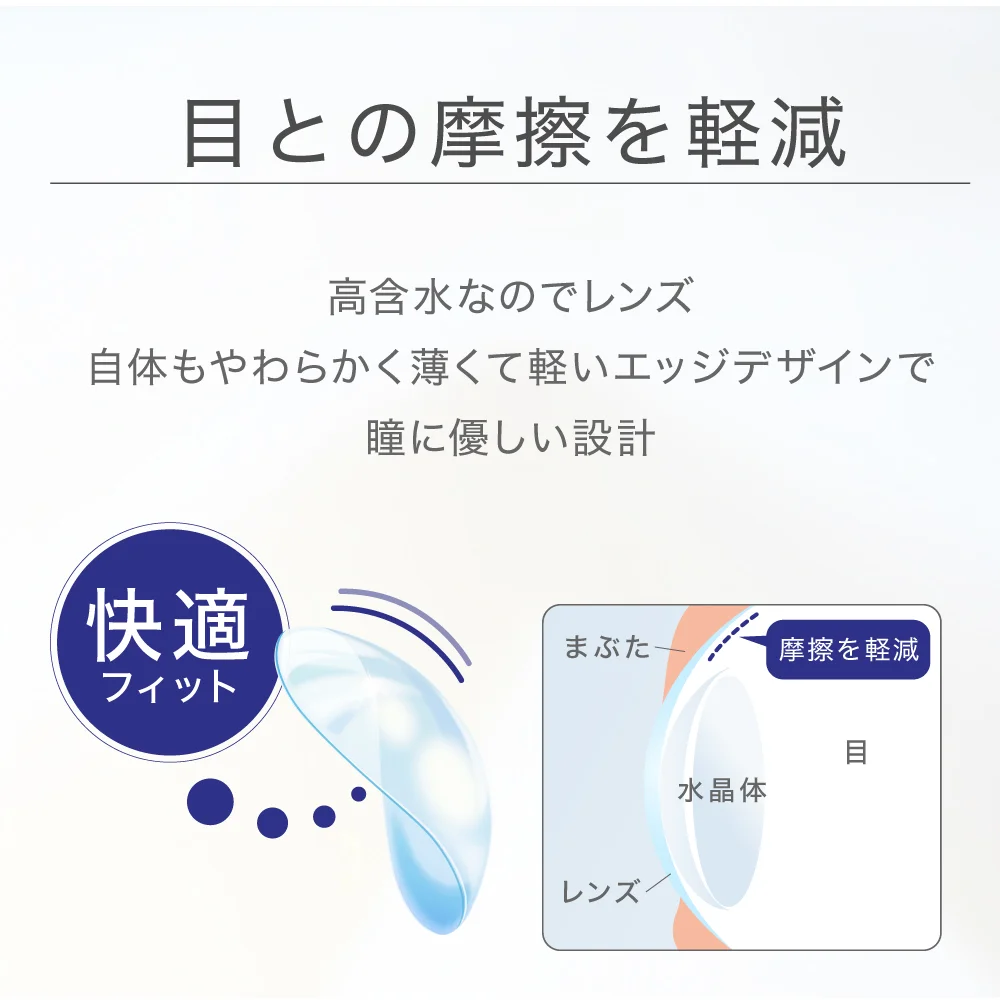 「TeAmo CLEAR 1DAY ブルーライトバリア」目との摩擦を軽減