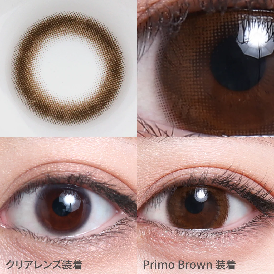 プリモブラウン着用画像 ふわっと発色で裸眼風大人キレイEYE｜カラコン ワンデー