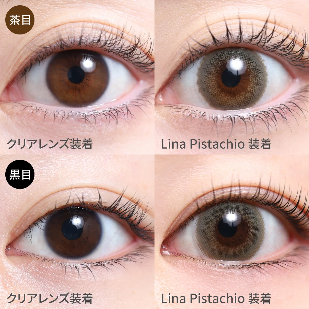 リナピスタチオ 黒目茶目着用画像 垢抜け感+α?