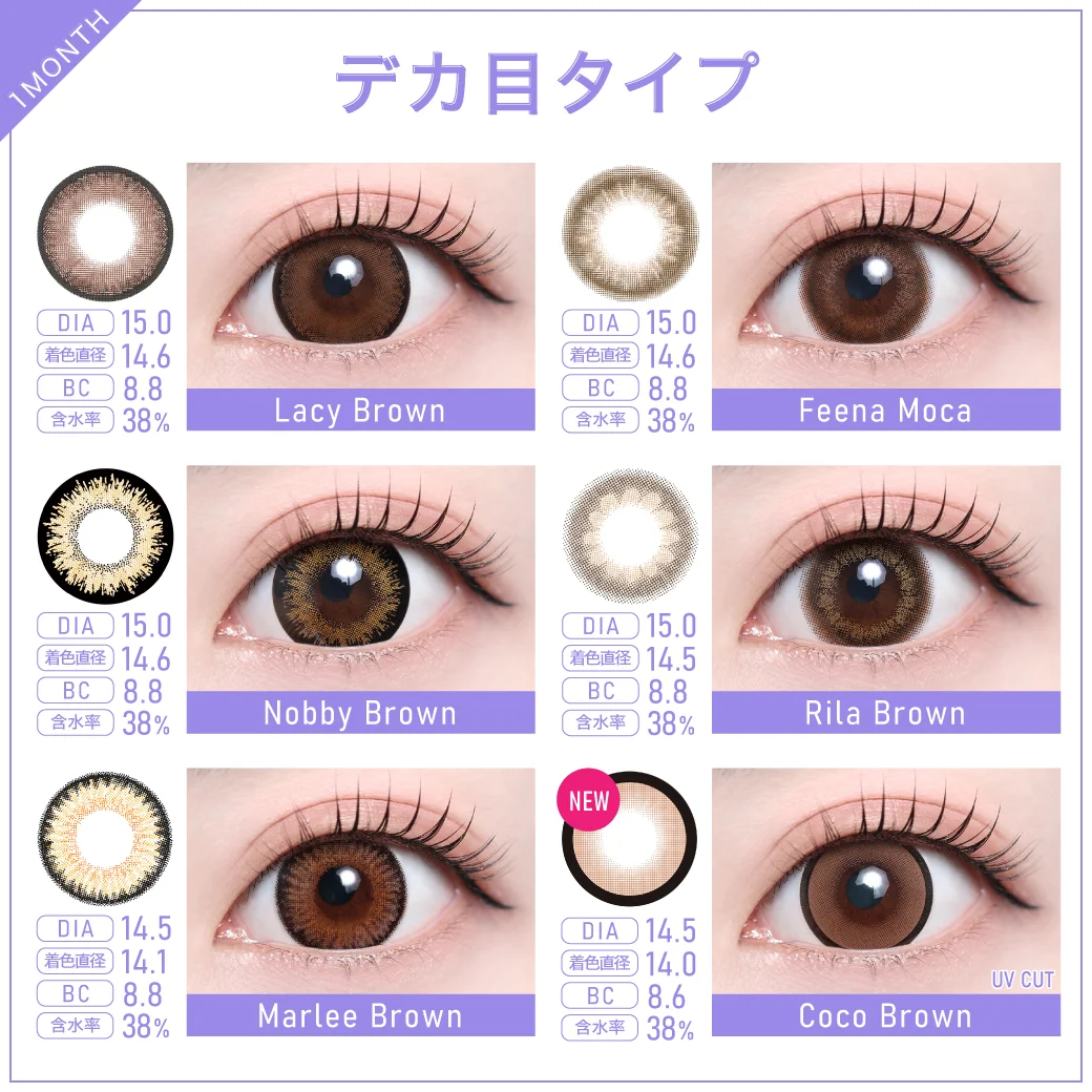 1MONTH デカ目カラコン一覧2