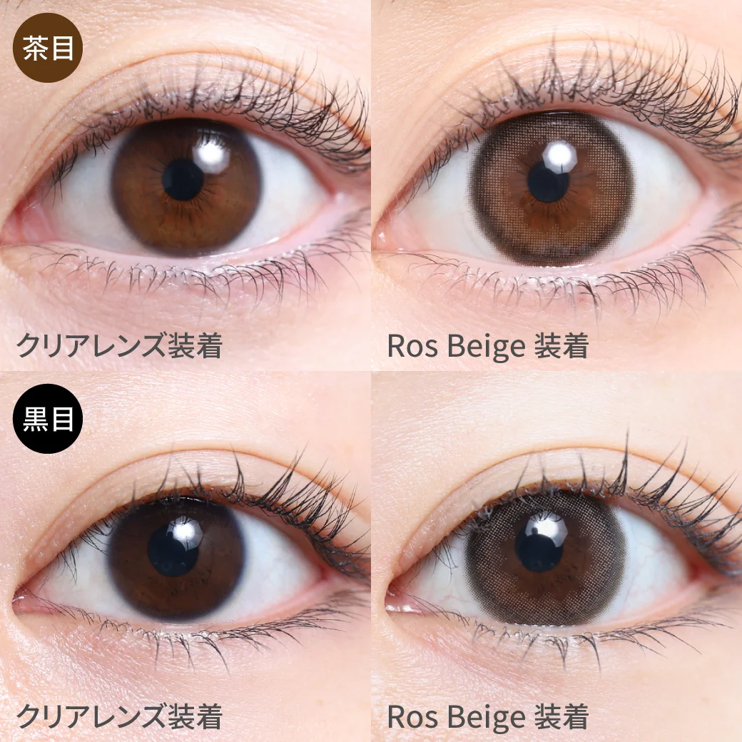 ロスベージュ茶目黒目着用画像 どこか守ってあげたくなるような 透明感のあるずるくてかわいいを演出