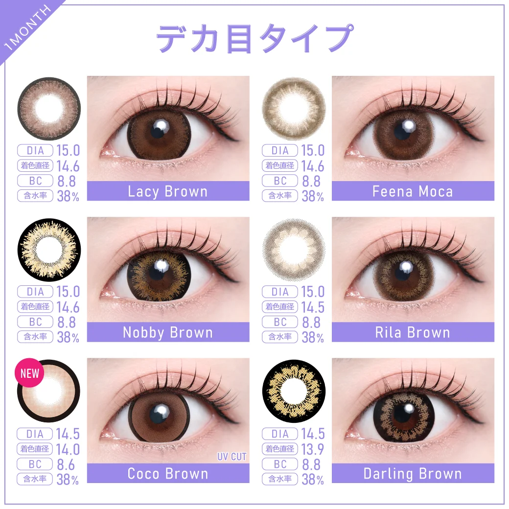 度あり・度なし「TeAmo1MONTH定期便」デカ目タイプラインナップ