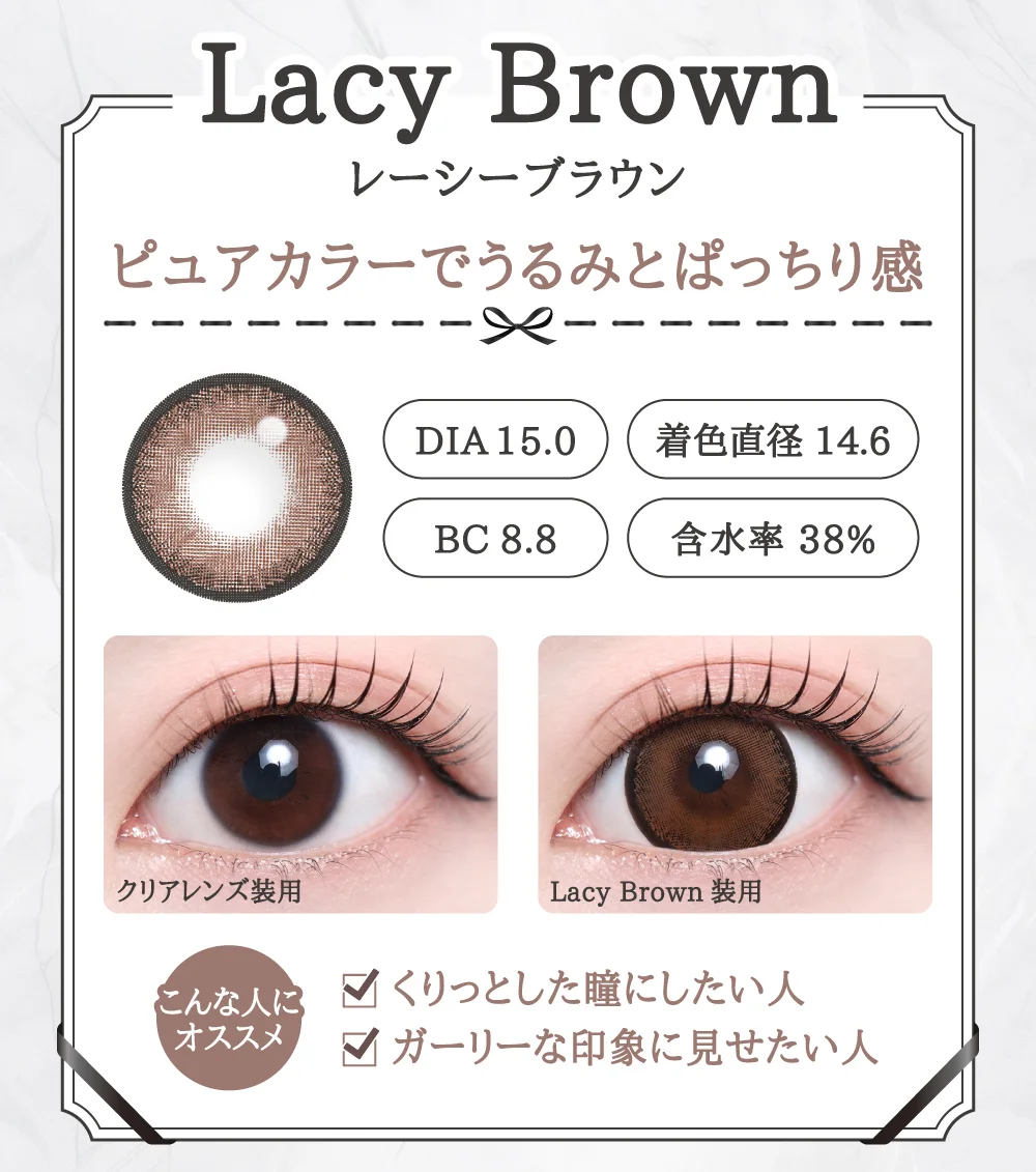 Lacy Brown（レーシーブラウン）レンズデザイン