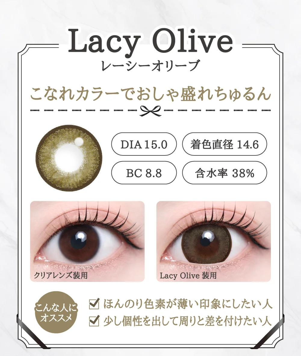 Lacy Olive（レーシーオリーブ）レンズデザイン