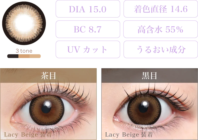 Lacy Beige 着画＆スペック