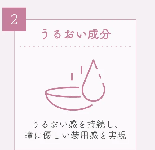うるおい成分)うるおい感を持続し、瞳に優しい装用感を実現