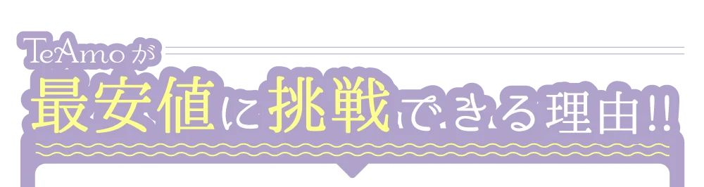 TeAmoが最安値に挑戦できる理由