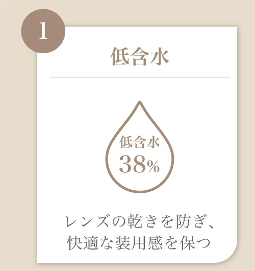 低含水)レンズの乾きを防ぎ、快適な装用感を保つ