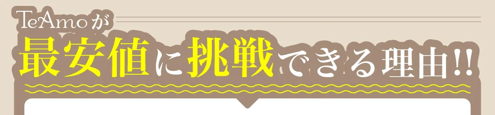 TeAmoが最安値に挑戦できる理由