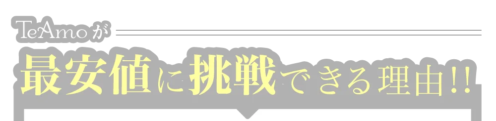 TeAmoが最安値に挑戦できる理由