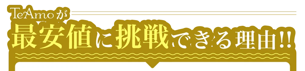 TeAmoが最安値に挑戦できる理由