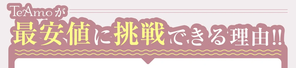 TeAmoが最安値に挑戦できる理由