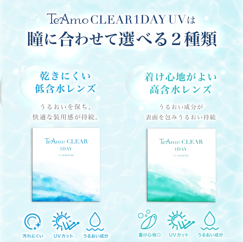 選べる2種類 高含水レンズ・低含水レンズ