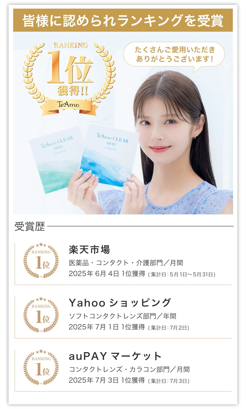 ランキング1位獲得