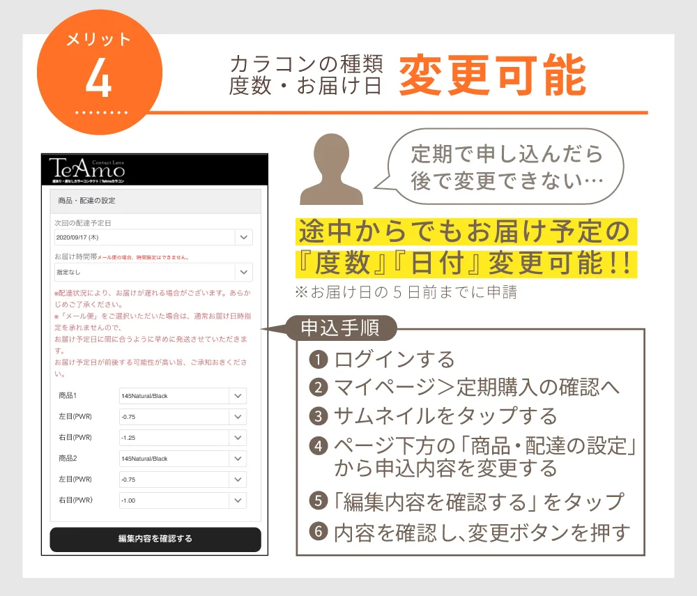 注文内容変更可能